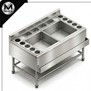 Producto - UNIDAD COCTELERA CON NICHO PARA CANTINERO MARCA MAJIZA MODELO MAJECN-150-066-304, DE 1.50 X 0.66 X 0.76 MTS.