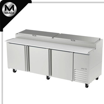 Producto - MESA REFRIG. DE PREP. - PIZZAS. TABLA DE CORTE DE 19". 4 CAJONES + 1 PUERTA.