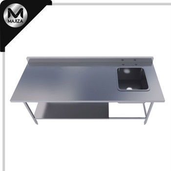 Producto - MESA DE TRABAJO  CON TARJA MARCA MAJIZA MODELO MAJMET-110-070-304, DE 1.10 x 0.70 x 0.90 MTS