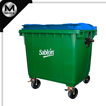 Producto - 7547AZ CONTENEDOR 1100L VERDE TAPA AZUL S/PEDAL