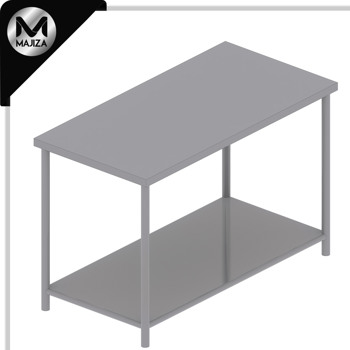 Producto - MESA  DE  TRABAJO EN ISLA CON ENTREPAÑO MARCA MAJIZA MODELO MAJMIE-080-070-304, DE 0.80 x 0.70 x 0.90 MTS