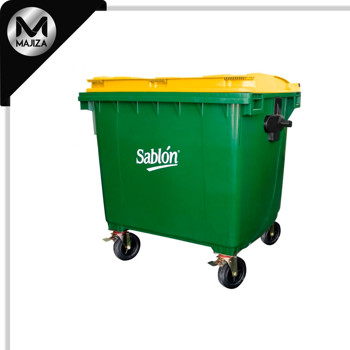 Producto - 7543AM CONTENEDOR 1100L VERDE TAPA AMAR S/PEDAL