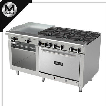 Producto - AEMR-G24-B6-60-H - 6 FUEGOS ABIERTOS + PLANCHA 24" + GRATINADOR + HORNO 36" CON GAS LP