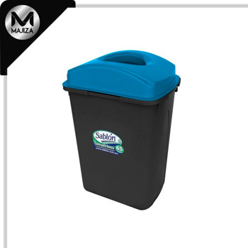 Producto - 8167AZ CESTO 65L NEGRO TAPA ELÍPTICA AZUL