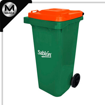 Producto - 9268NA CESTO 240L VERDE TAPA NARANJA S/PEDAL