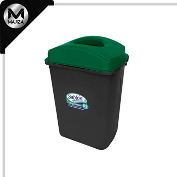 Producto - 8466VD CESTO 80L NEGRO TAPA ELÍPTICA VERDE