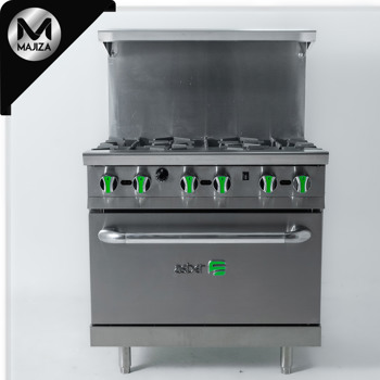 Producto - ESTUFA A GAS DE 6 FUEGOS ABIERTOS+HORNO DE CONVECCION EMERALD LINE