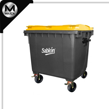Producto - 7623AM CONTENEDOR 660L GRIS TAPA AMARI S/ PEDAL