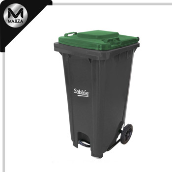Producto - 8326VD CESTO 120L GRIS TAPA VERDE C/PEDAL