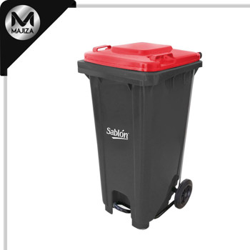 Producto - 8329RJ CESTO 120L GRIS TAPA ROJA C/PEDAL