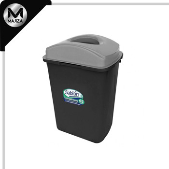 Producto - 8464GR CESTO 80L NEGRO TAPA ELÍPTICA GRIS