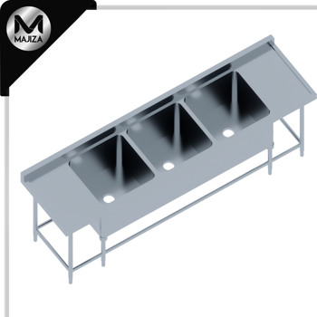Producto - FREGADERO  PARA OLLAS CON TRIPLE TARJA MARCA MAJIZA MODELO MAJFTO-260-070-304, DE 2.60 x 0.70 x 0.90 MTS