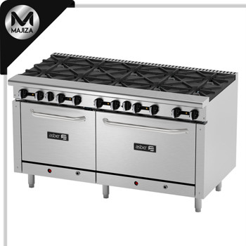 Producto - AER-2-B10-60 - ESTUFA A GAS DE 10 FUEGOS ABIERTOS + 2 HORNOS 24" Y 36" CON GAS NATURAL 