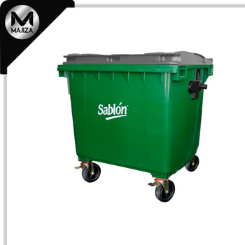 Producto - 7544GR CONTENEDOR 1100L VERDE TAPA GRIS S/PEDAL