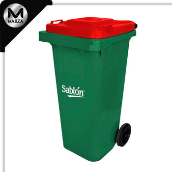 Producto - 9269RJ CESTO 240L VERDE TAPA ROJA S/PEDAL