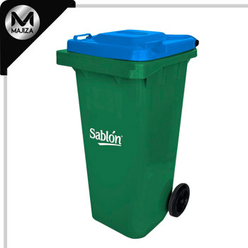 Producto - 9267AZ CESTO 240L VERDE TAPA AZUL S/PEDAL