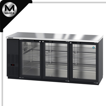 Producto - BB80-GS, Refrigerador, Tres Secciones, Barra Trasera de Acero Inoxidable, Puertas de Vidrio