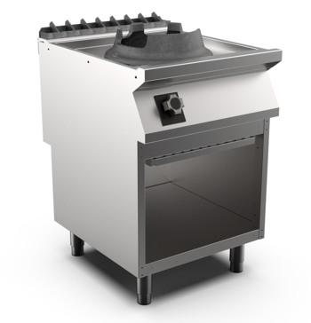 Producto - WK76GG Wok a gas de 1 fuego de 14 kW montada sobre mueble abierto. 